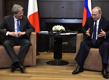 Gentiloni a Putin: "Ottimi i rapporti con la Russia"